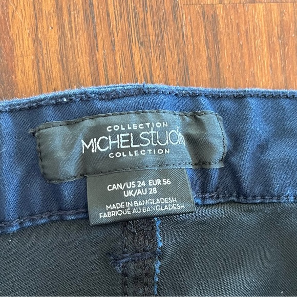 Brushed cotton navy pants - Picture 2 of 4